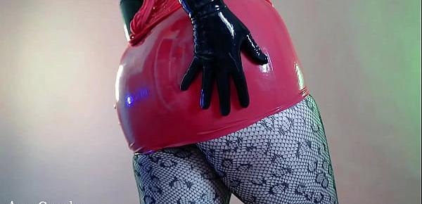 trendsLatex gloves fetish video, lace black pantyhose, rubber skirt, sexy milf Arya Grander